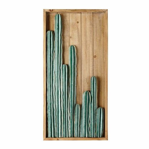 Decoración de pared cactus de abeto y metal 50x100 Desierto ...