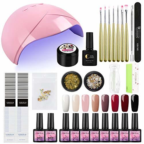 Products Esmalte Semipermanente para Uñas 8pcs Kit Uñas de Gel Pintauñas Lámpara Secadora