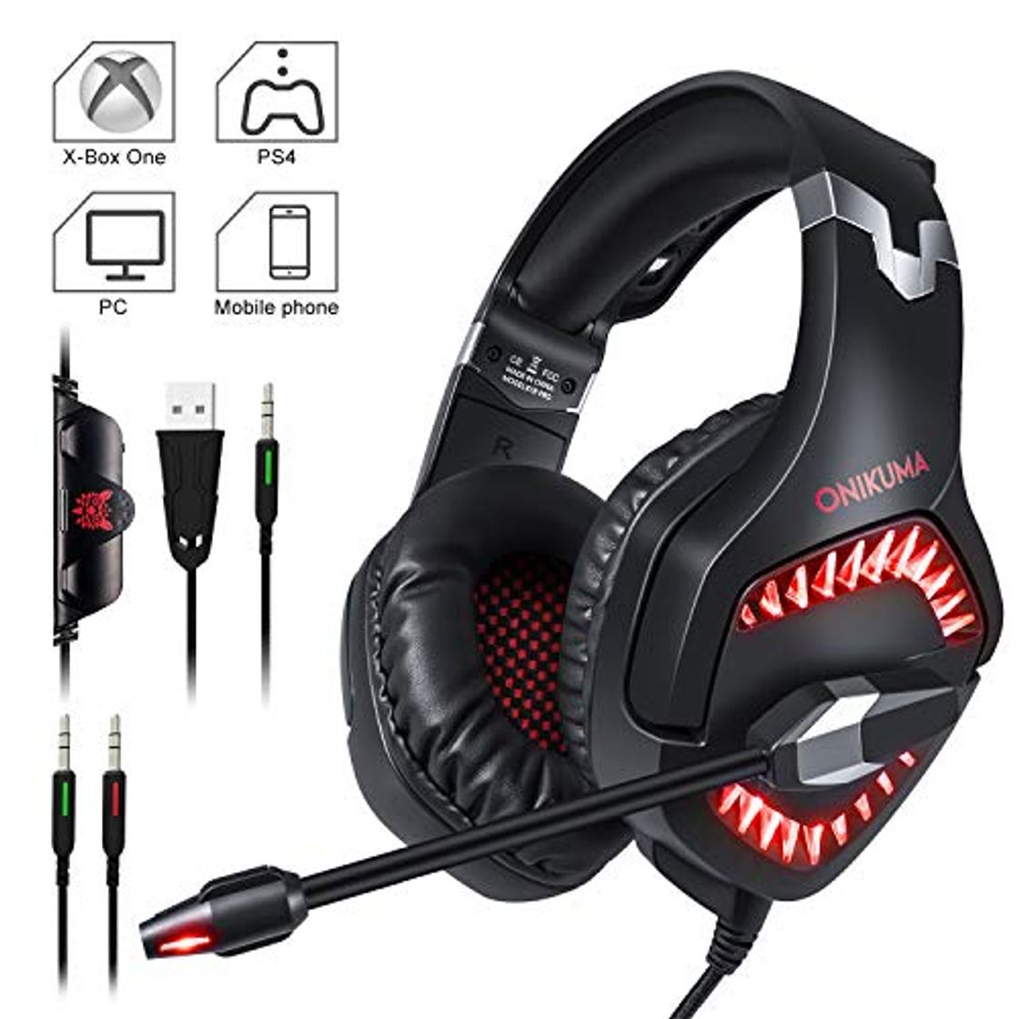 Product ONIKUMA PS4 - Auriculares de diadema para videojuegos