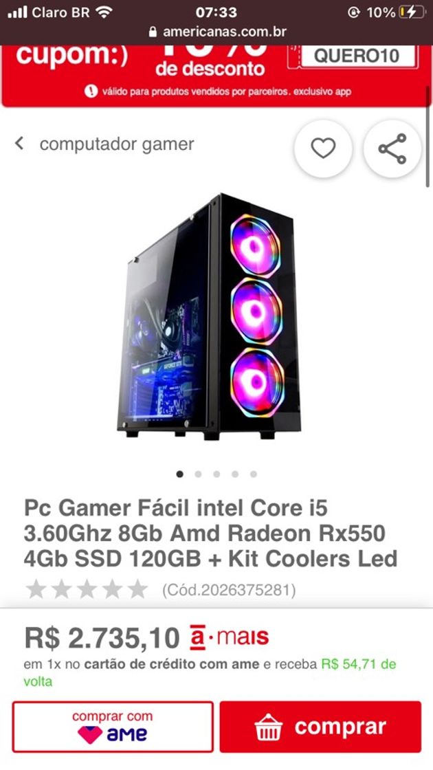 Fashion Pc gamer custo benefício ,roda cs , fortinite a 100 fps.