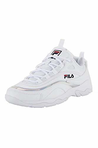 Moda Fila Ray Mujeres Zapatillas White Silver