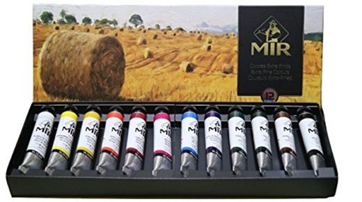 MIR Pack OLEOS Set con 12 Tubos de Pintura al óleo Campos