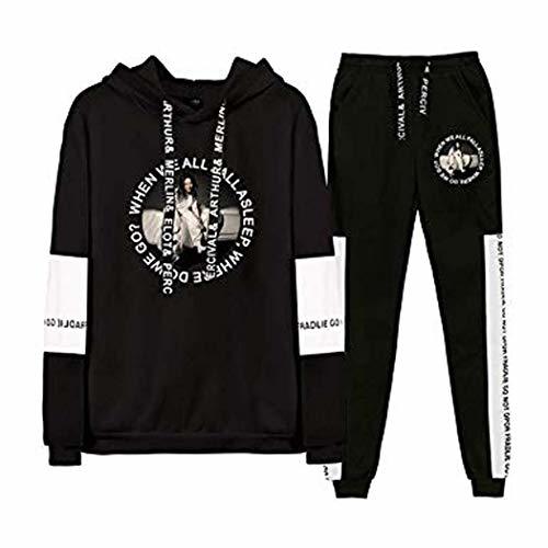 Flyself Mujer Billie Eilish Sudadera con Capucha y Pantalones Conjuntos BILLIEEILISH Impreso