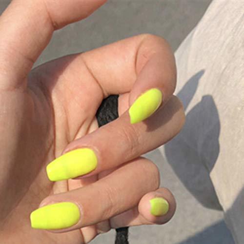 Social Sethexy 24Pcs Mate Bailarina Color puro Uñas falsas Ataúd Cobertura total Medio