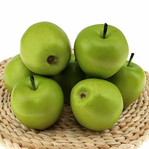 Social Gresorth 6 Pcs Artificial Verde Manzana Decoración Falso Fruta Casa Party Fiesta