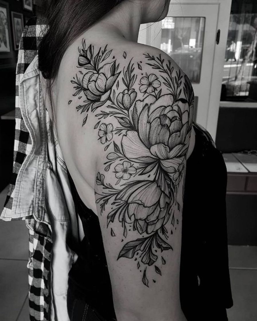 Fashion Tatuagem de flores