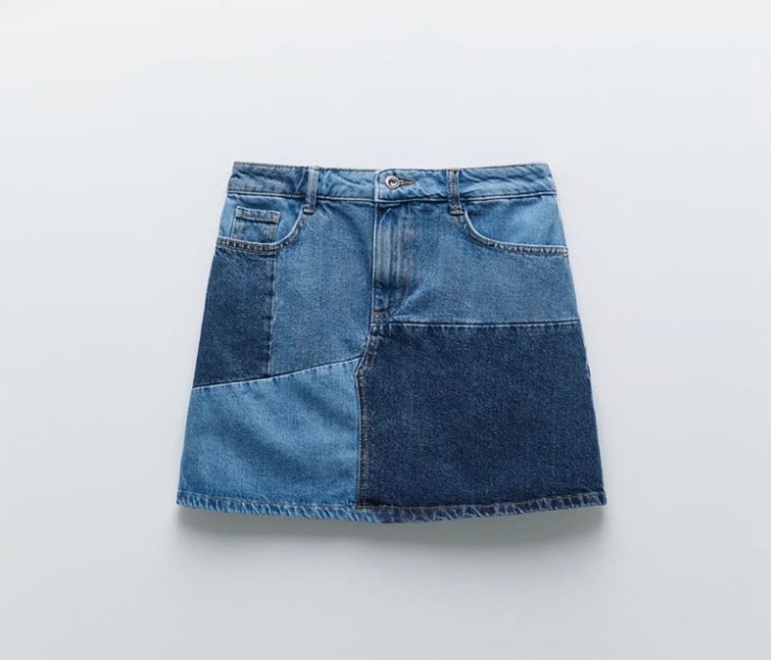 Fashion Z1975 DENIM PATCHWORK MINI SKIRT | ZARA United States