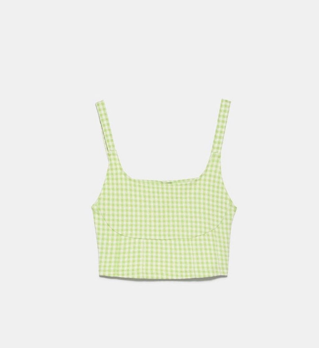 Fashion Crop top jacquard verde