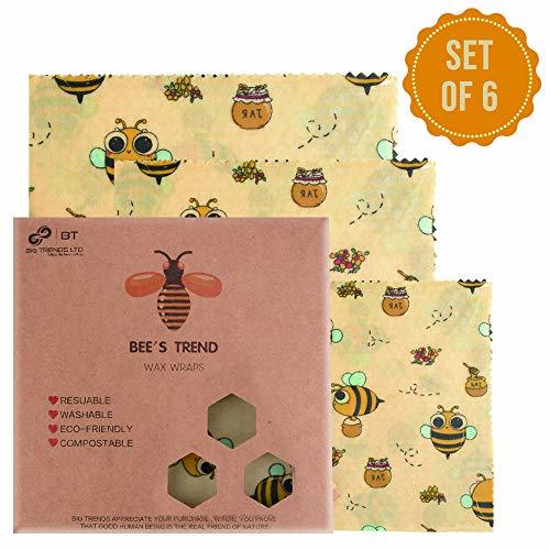 Product Bee's Trend - Juego de 6 envoltorios de cera de abeja