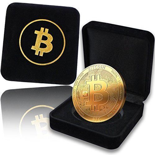 Medalla Bitcoin 2018 física recubierta de Oro auténtico de 24 Quilates
