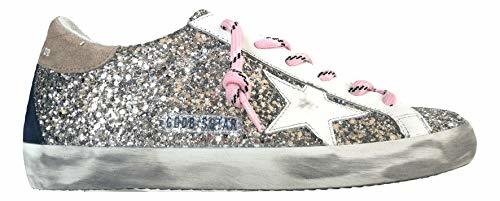 Moda Golden Goose - Zapatillas de Mujer Superstar Vintage G35WS590.R44 Plata Glitter Plateado