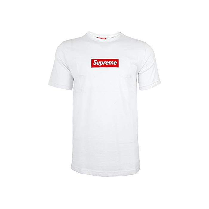 Moda Supreme Italia - Camiseta con diseño Hombre suts 1103 Blanco Dope Skate Streetwear Mode White-Red