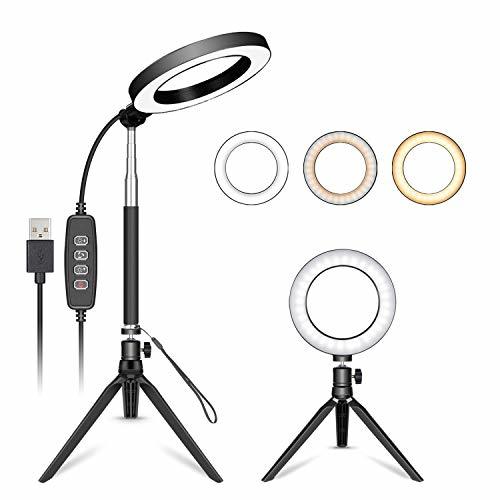 Electrónica Neewer Anillo Luz LED 16cm con Selfie Palo Ajustable para Youtube Video