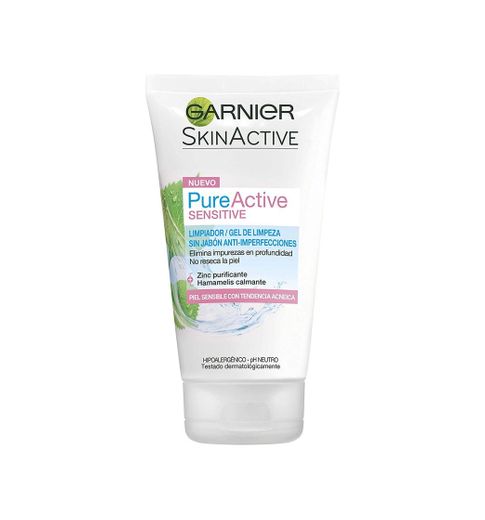 Garnier Skin Active Pure Active Sensitive Limpiador sin Jabón Anti-Imperfecciones para Pieles