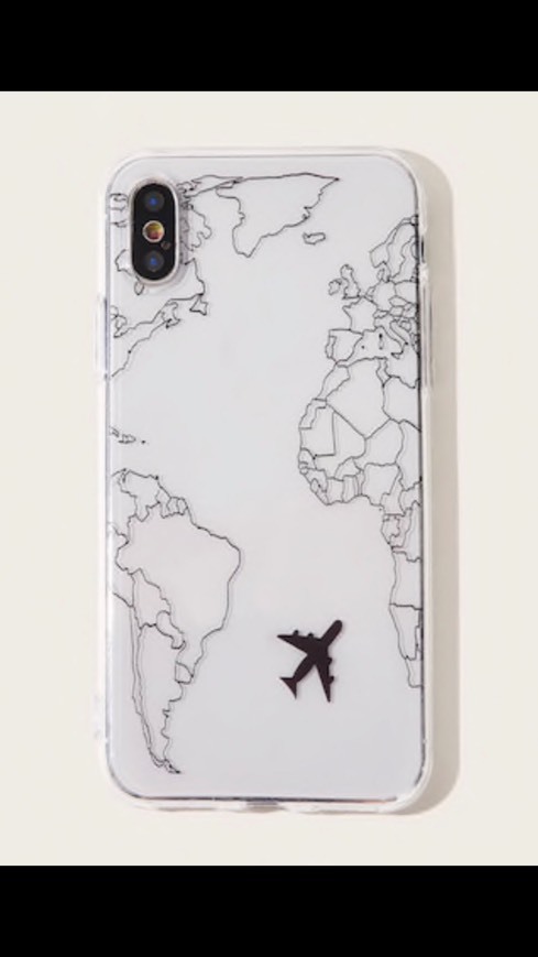 Moda Funda de iphone con patrón de mapa y avión 1 par | SHEIN ES