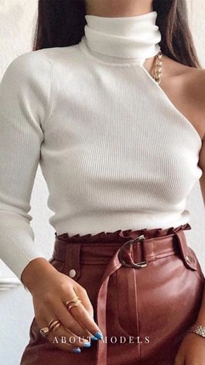 Celestine One Shoulder Turtleneck Sweater – Tikabella