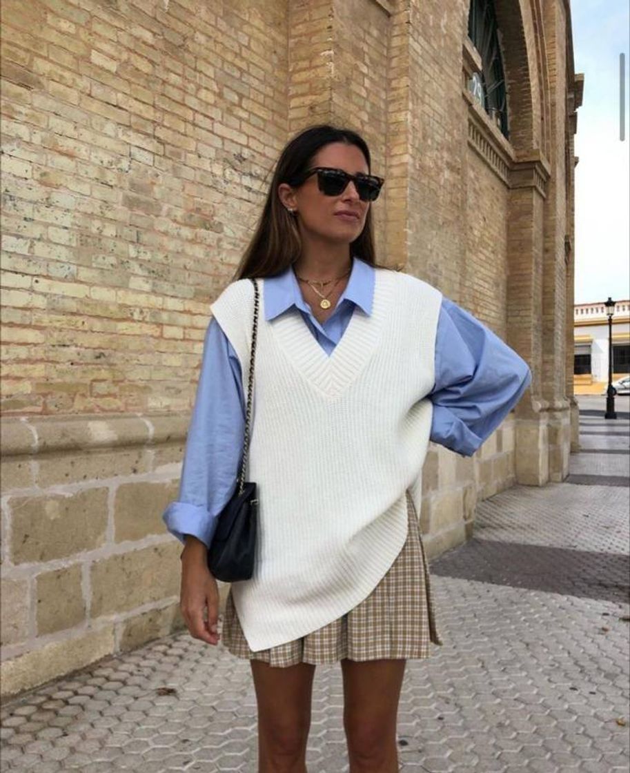 Moda Chaleco en punto de canalé - Blanco - MUJER