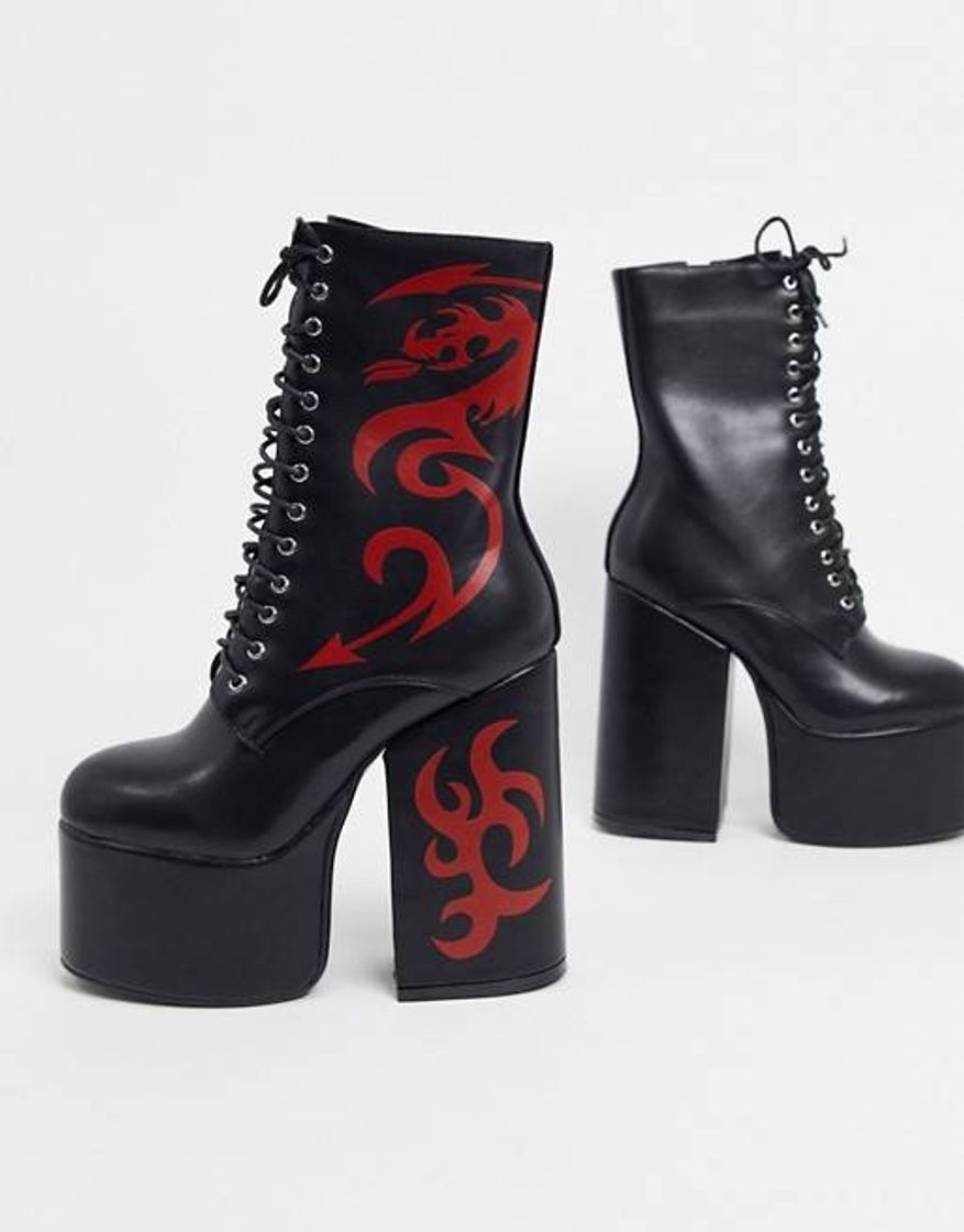 Producto Botas Negras con estampado Efecto Tatuaje😎