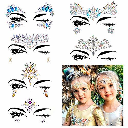 Products 6Pcs Carnaval Pegatina Facial Cristales Adhesivo Tatuaje Festival Música