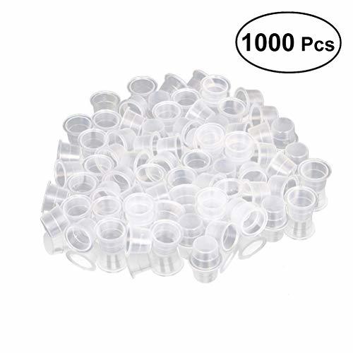 Product ROSENICE 1000pcs Tazas de Tatuaje Tinta Desechables Contenedor Pigmento de Tatuaje Permanente