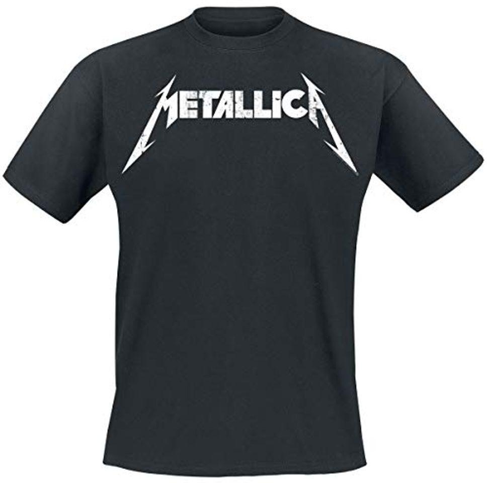 Social Metallica Textured Logo Hombre Camiseta Negro L