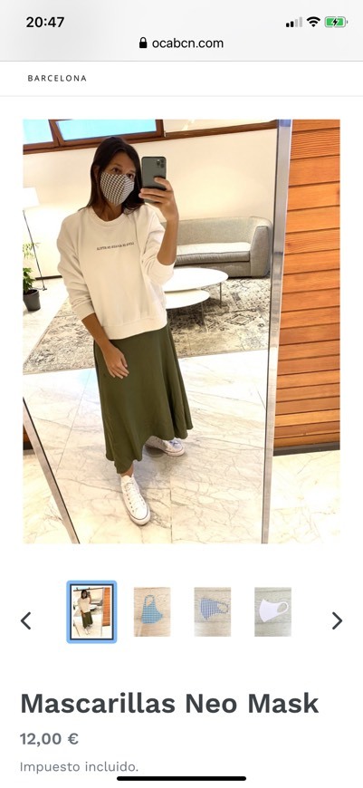 Social Mascarillas neopreno cuadros vichy