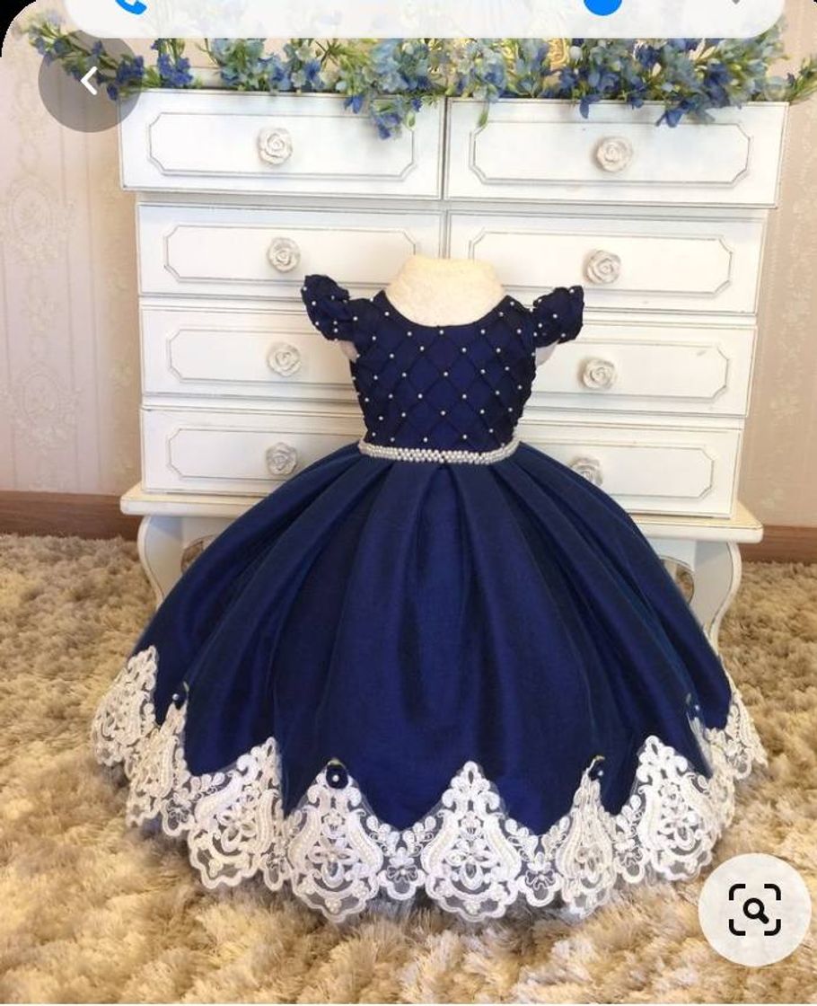 Moda Vestido infantil azul marinho 