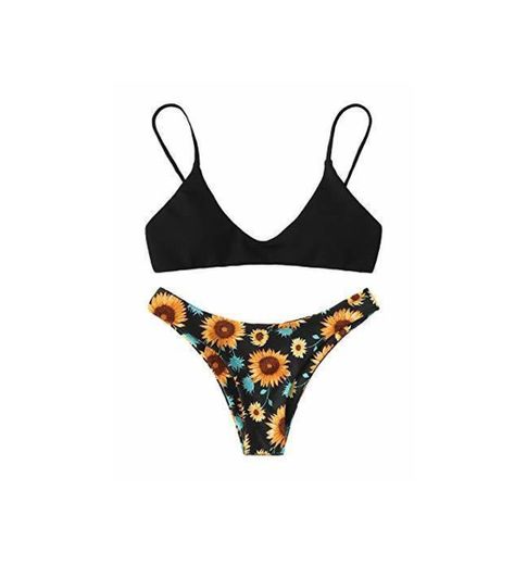 DIDK Mujer Conjunto De Bikini Estampado