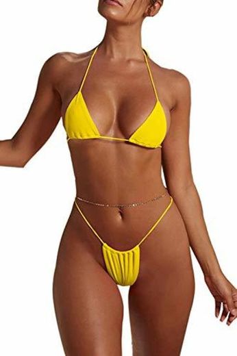 Conjunto De Bikini Sexy Micro Traje De Baño Bikini Triángulo Tanga 2