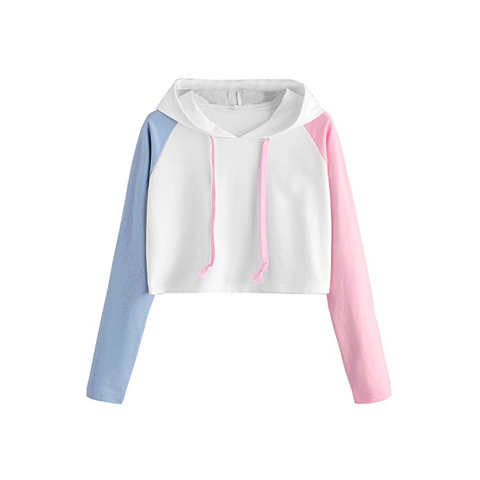 Fashion Fossen Tumblr Sudadera con Capucha Cortas para Mujer Adolescentes Chicas S Rosa