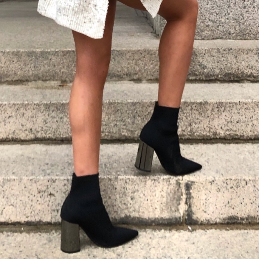 Product METALLIC HEEL STRETCH ANKLE BOOTS