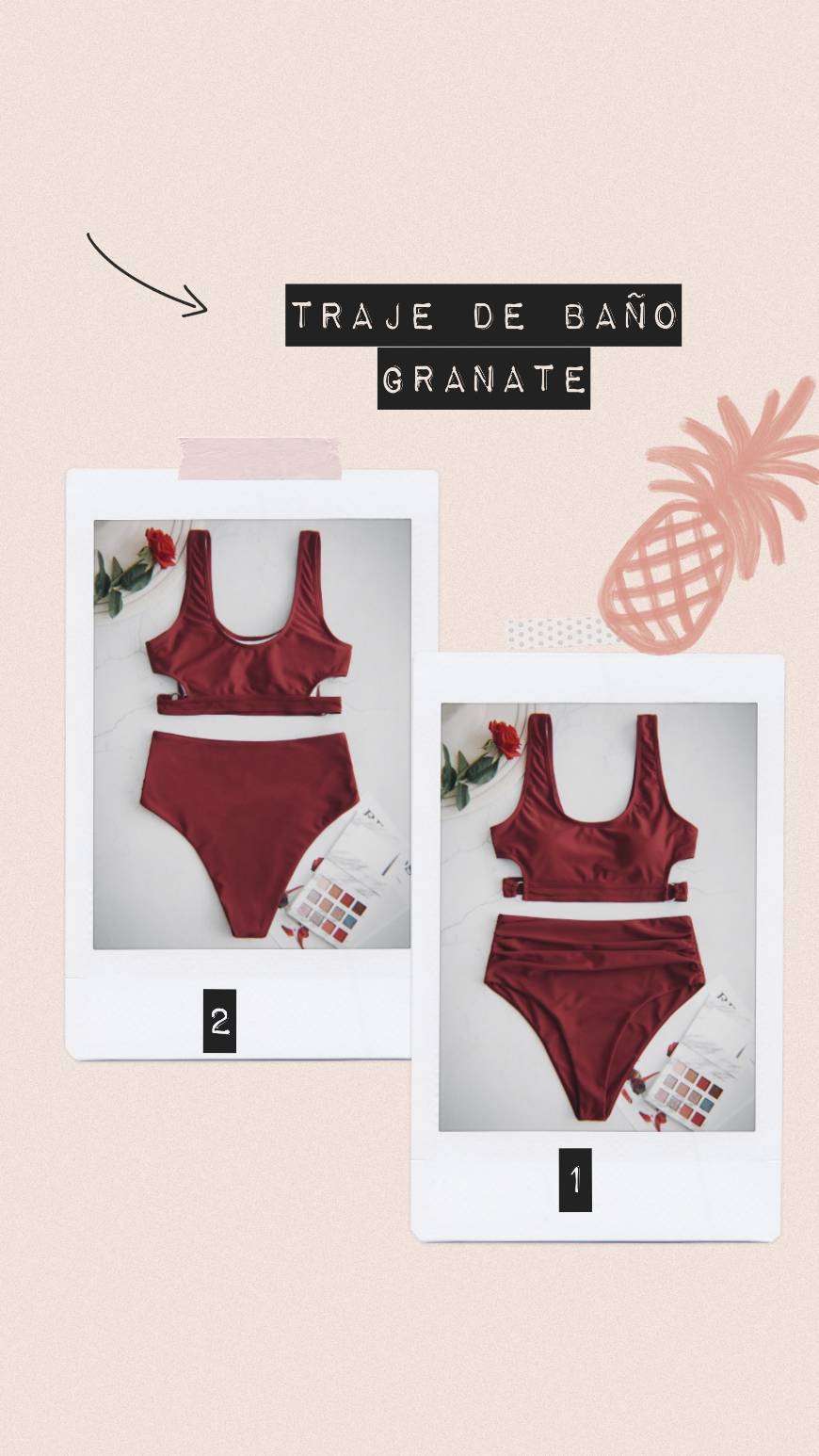 Social Traje de baño Granate 