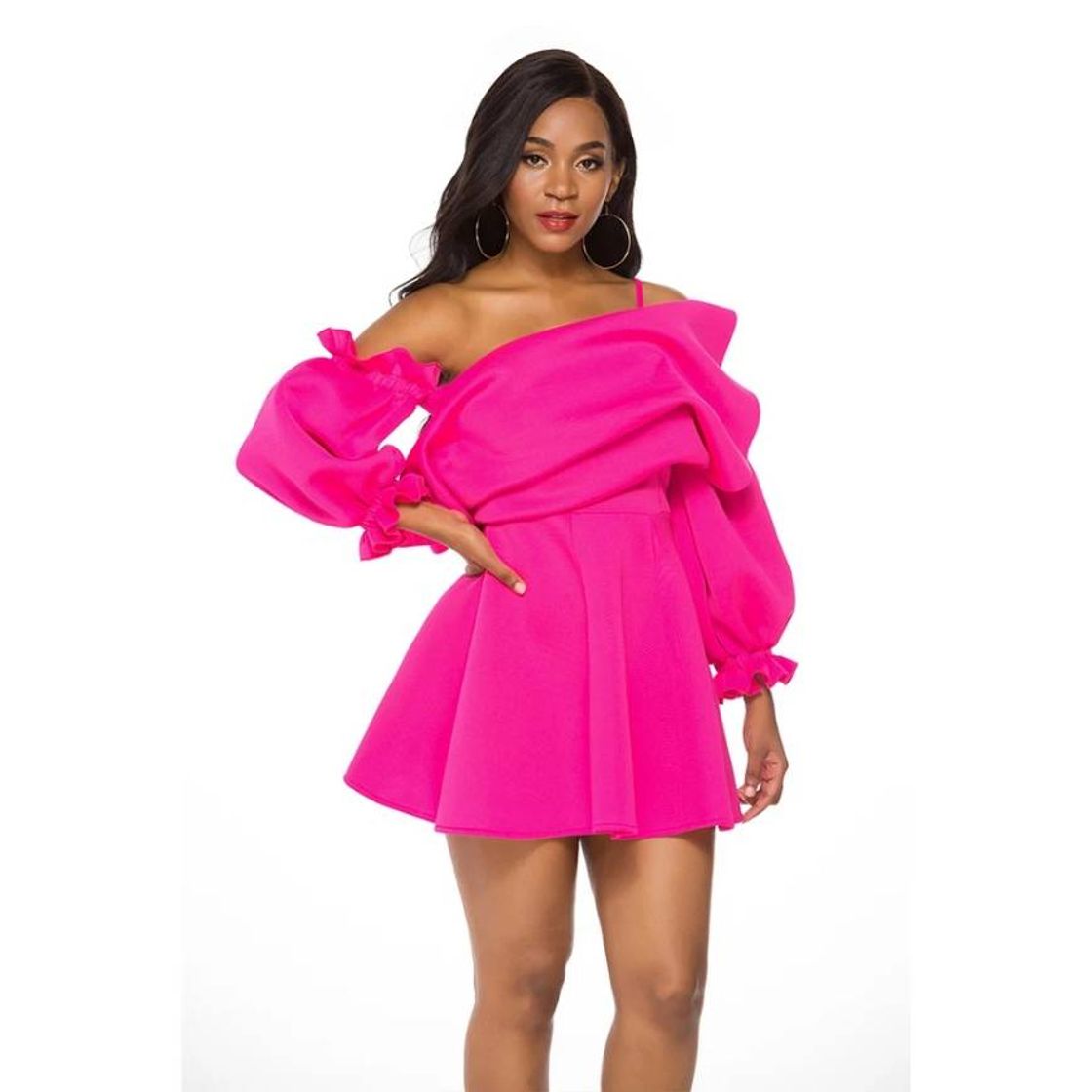 Social Vestido Mini Fucsia 