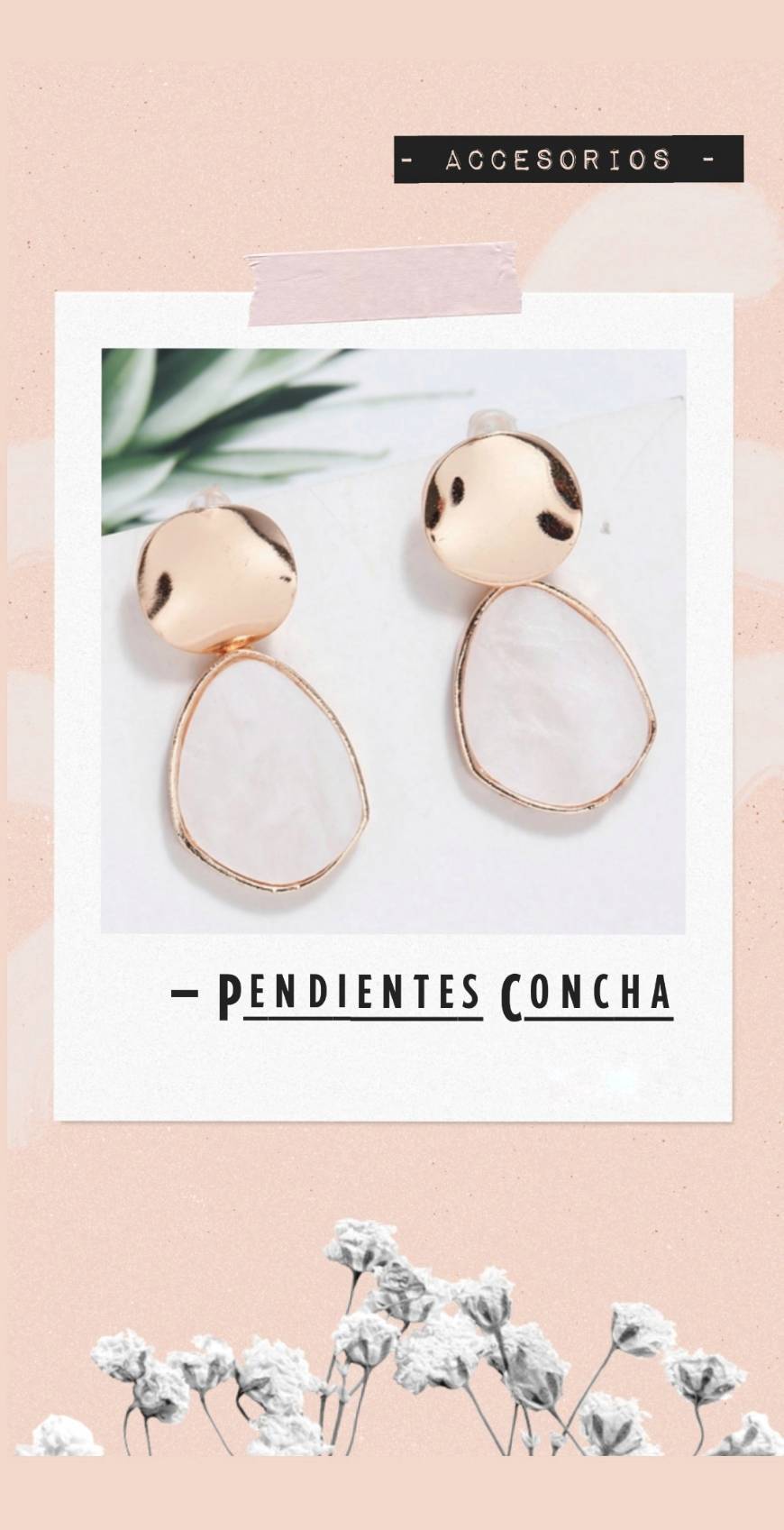 Fashion Pendientes Concha 