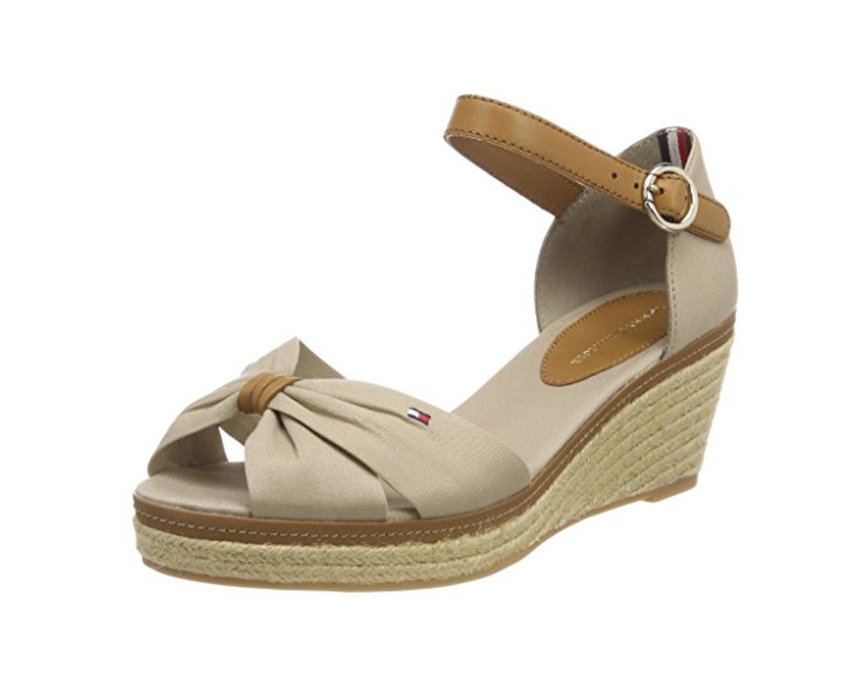 Fashion Tommy Hilfiger Iconic Elba Sandal, Alpargatas Mujer, Beige