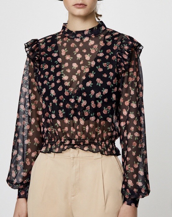 Camisa tul flores 