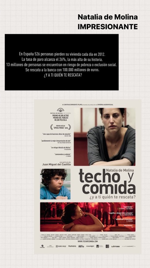 Película Techo y comida