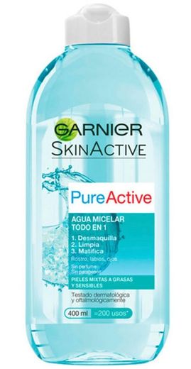Garnier agua micelar Pure Active mixtas-grasas