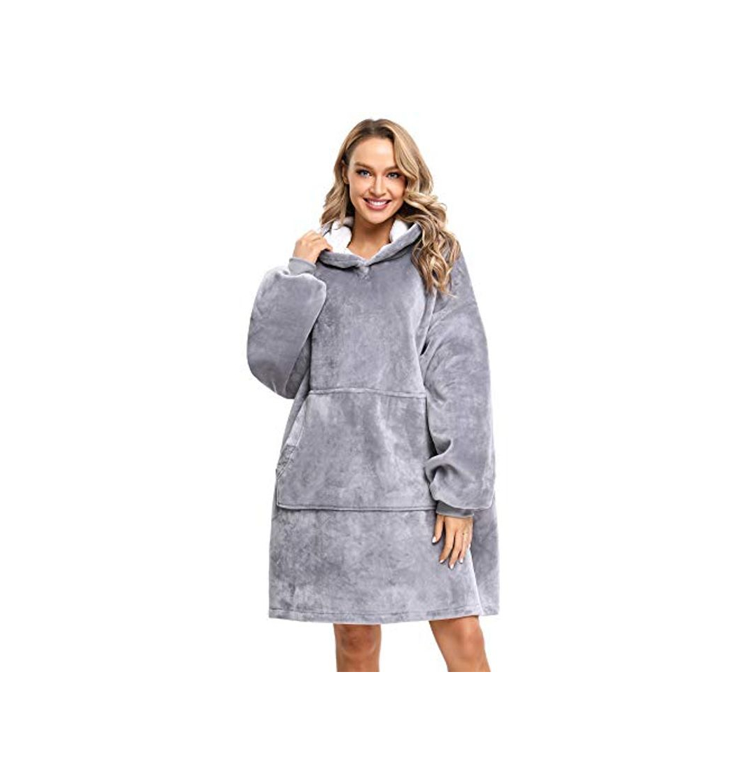 Fashion Sykooria Manta Sudadera Gigante con Capucha Pullover de Franela Calentita Manta de TV de Doble Capa Súper Suave y Cálida para Mujeres Hombres Adolescentes