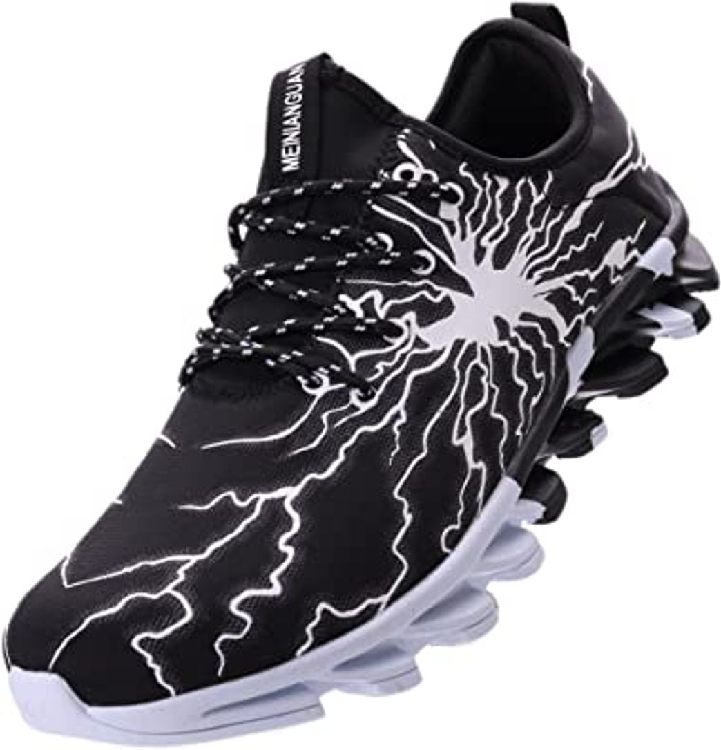Social BRONAX Zapatos para Correr en Montaña y Asfalto Aire Libre y Deportes Zapatillas de Running Padel para Hombre Blanco Negro 39