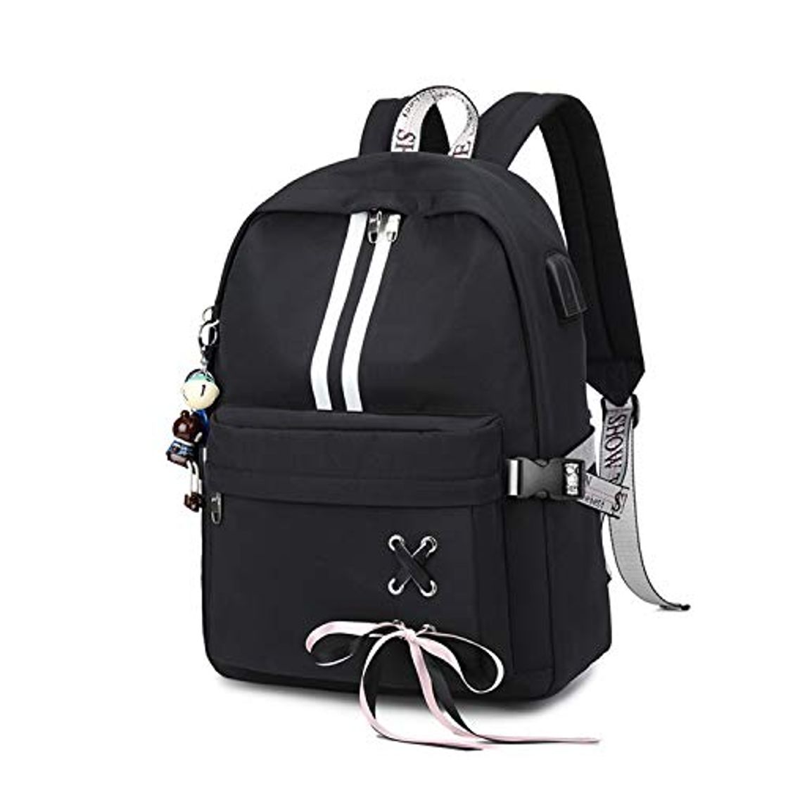 Moda FANDARE Luminoso Mochila Mochilas Tipo Casual Bolsas Escolares Niña Bolsa de Viaje Bolsos de Mujer Adolescente Backpack School Bag Outdoor Viaje Infantiles Daypack Poliéster Negro