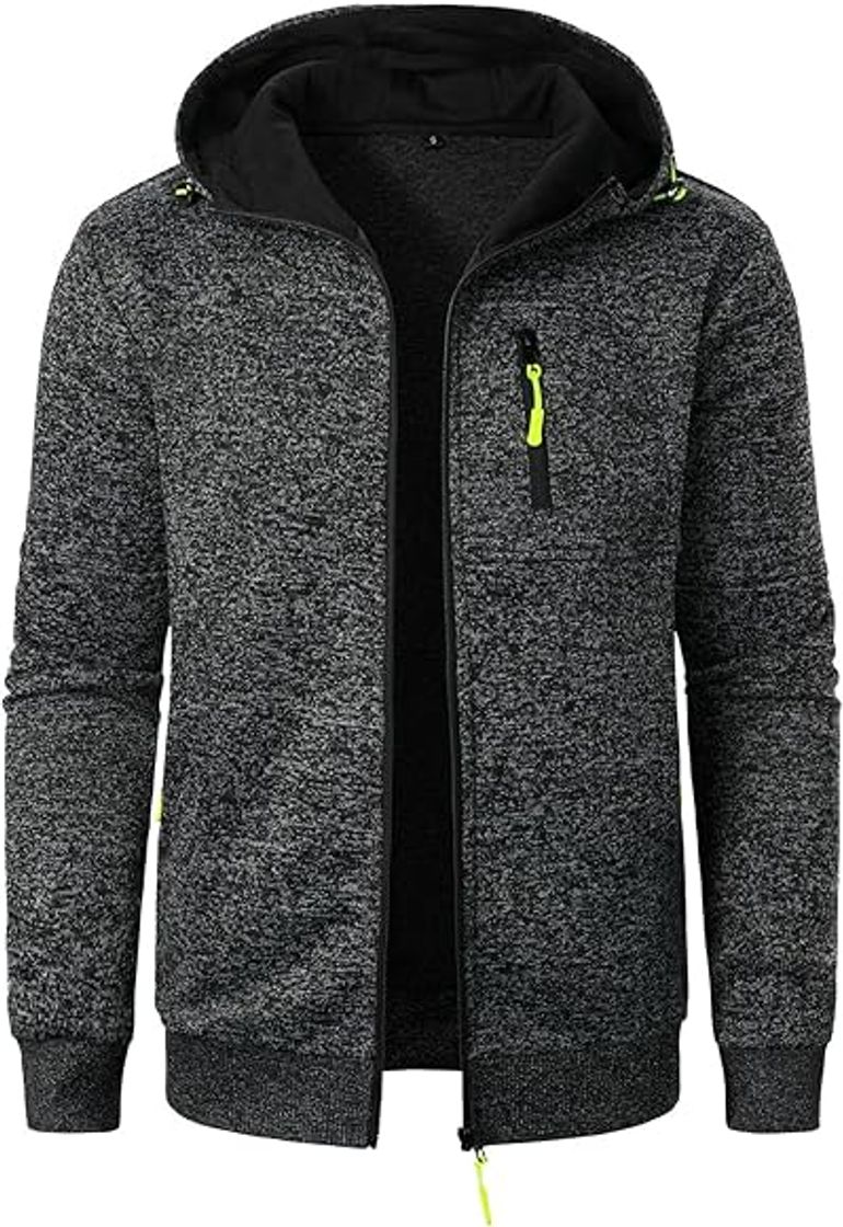 Moda Genérico Chandal Completo Hombre Chaqueta Punto Sweatshirt Jersey Cazadora con Cremallera Sudaderas con Capucha Cárdigan Hoodie Talla Grande Sueter Manga Larga Negra Abrigos De Invierno