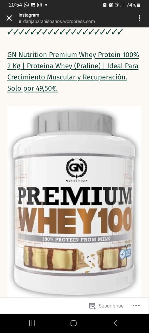 Fitness GN Nutrition Premium Whey Protein 100% 2 Kg