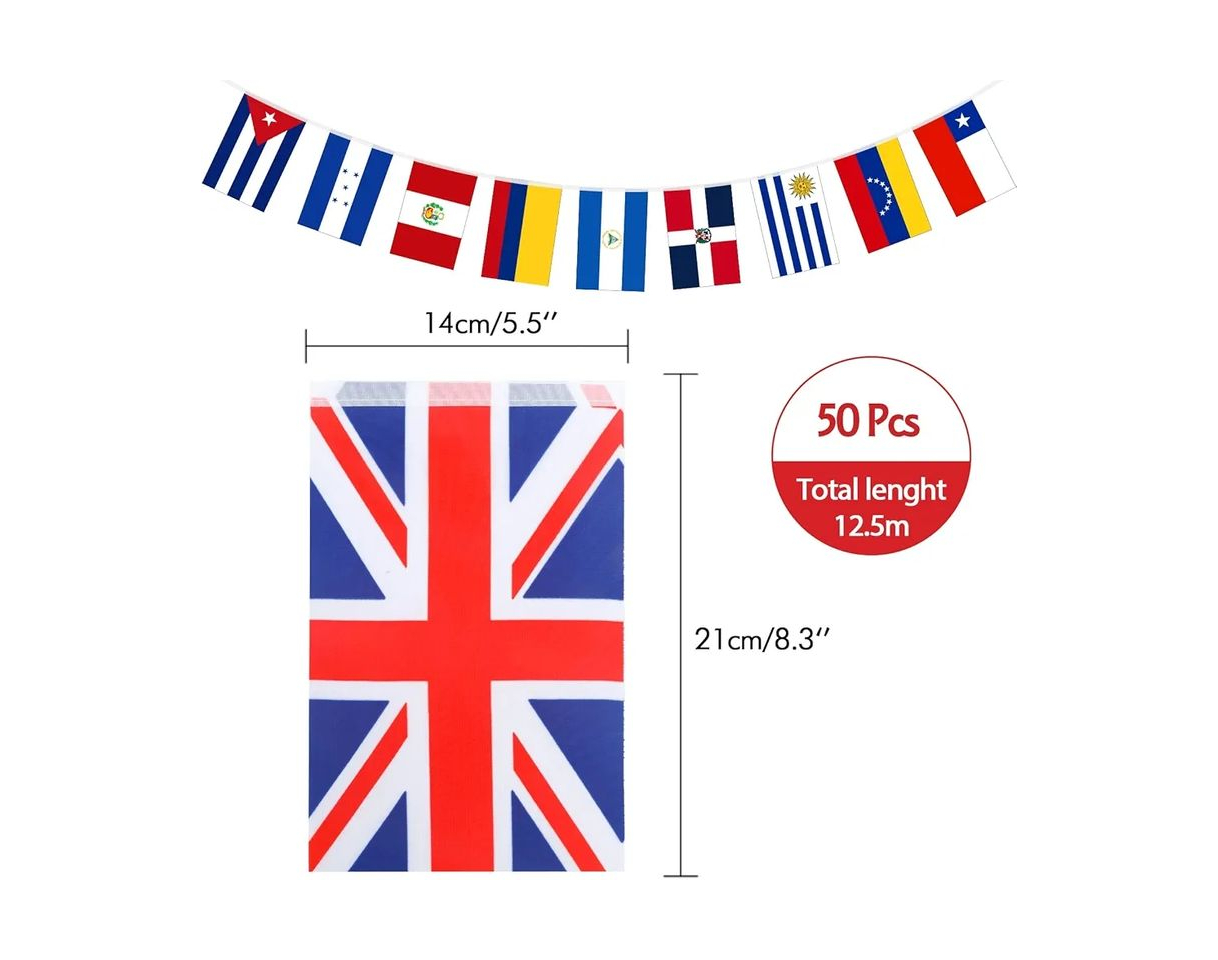 Home G2PLUS 13M 50 Banderas de Países Diferentes,Banderas Internacionales del mundo,Guirnalda de Banderas