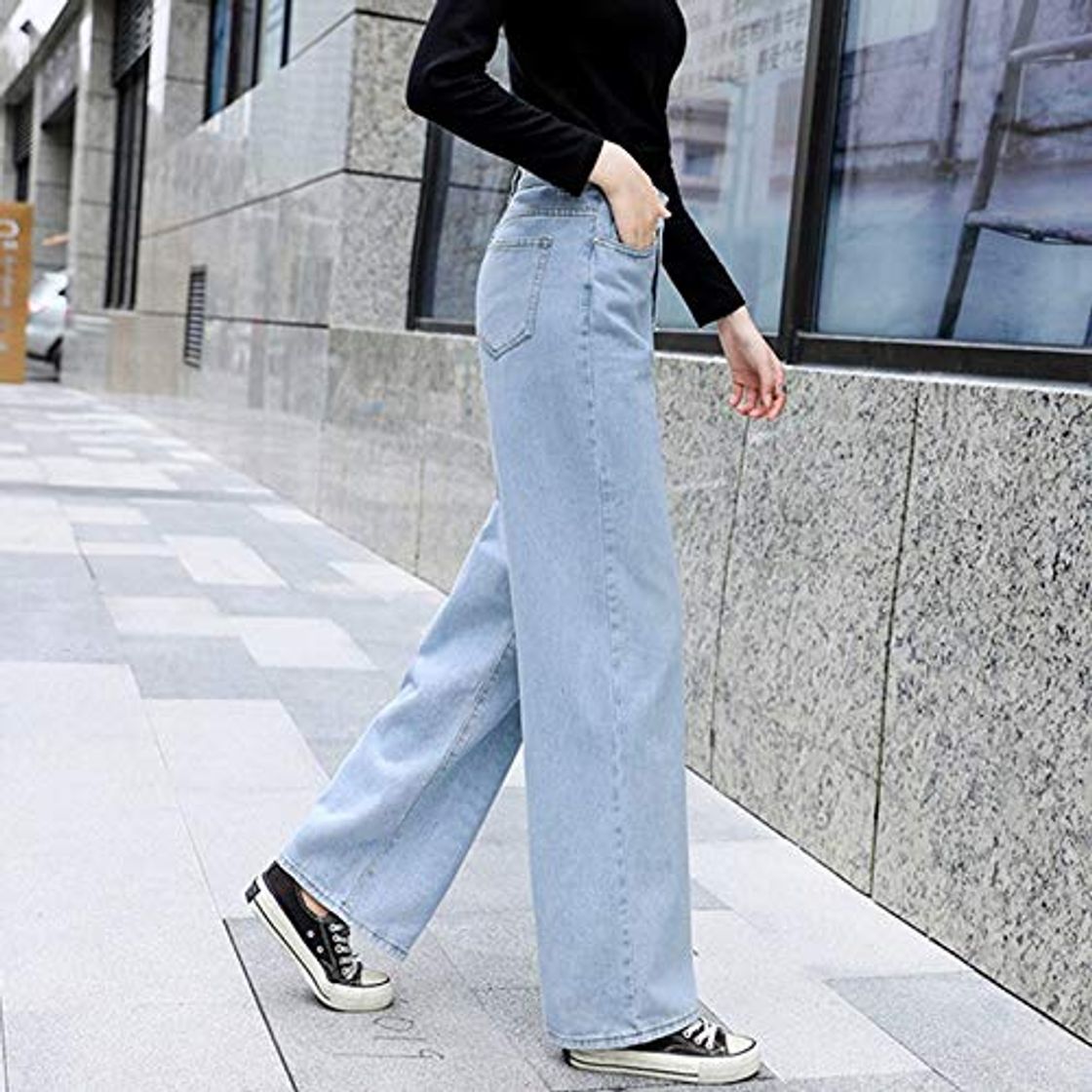 Fashion QMGLBG High Waist Women Jeans Pants Vintage Wide Leg Jeans Full