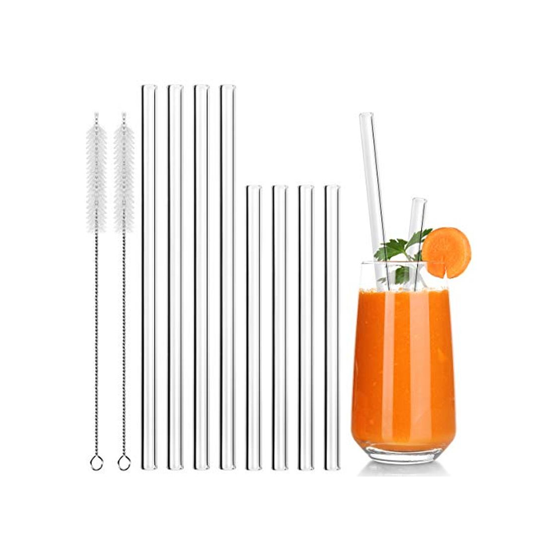 Pajitas de Cristal pajitas reutilizables biodegradable reusable glass straws Para Fiesta Cumpleaños Boda