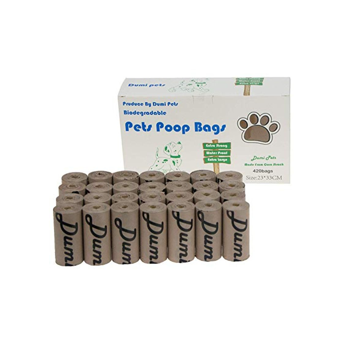 Product Dumi Pets Bolsas biodegradables para residuos de perro extra gruesas y fuertes