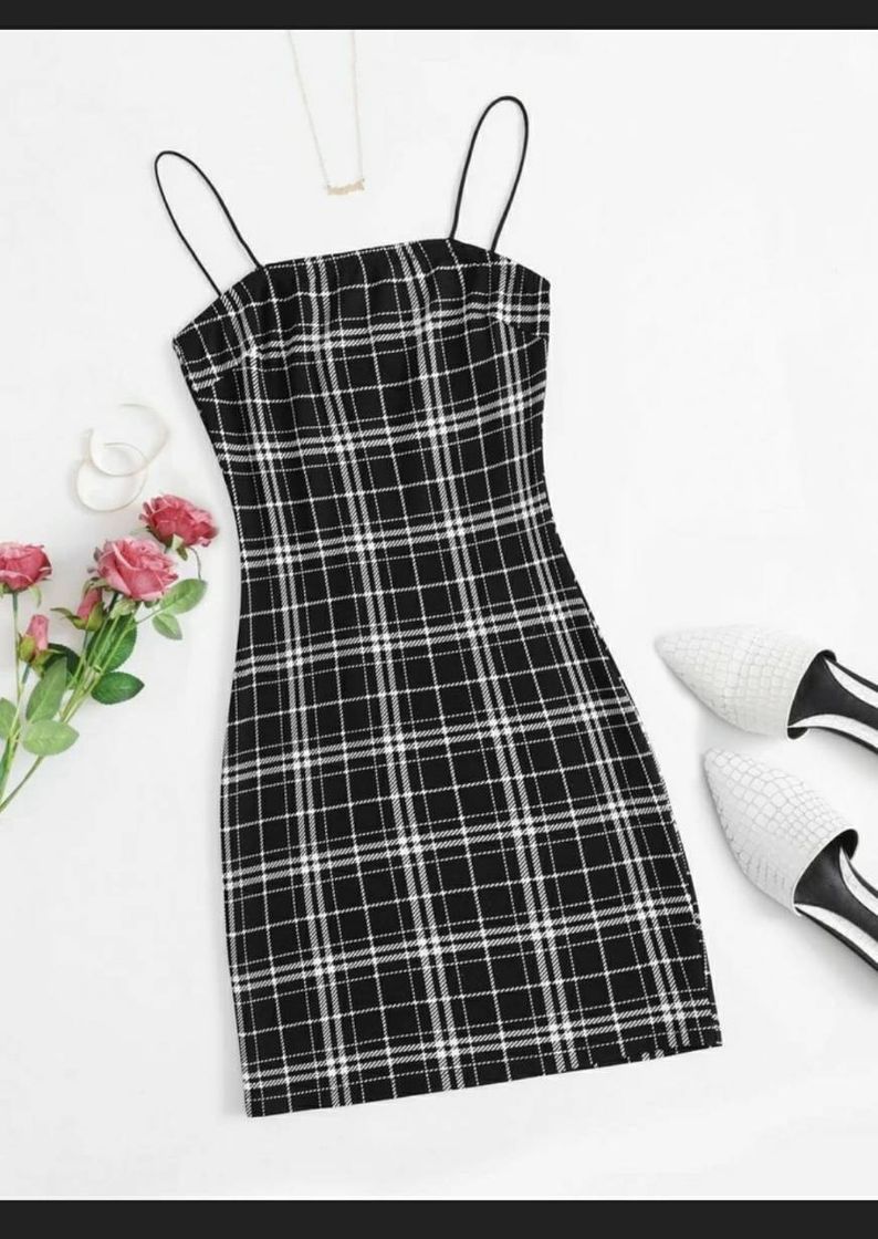 Moda Plaid Slip Dress