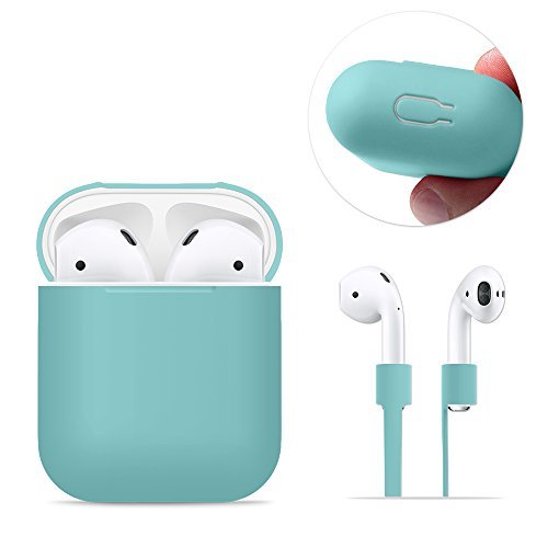 Electrónica AirPods Case Protective, FRTMA Silicone Skin Case with Sport Strap for Apple