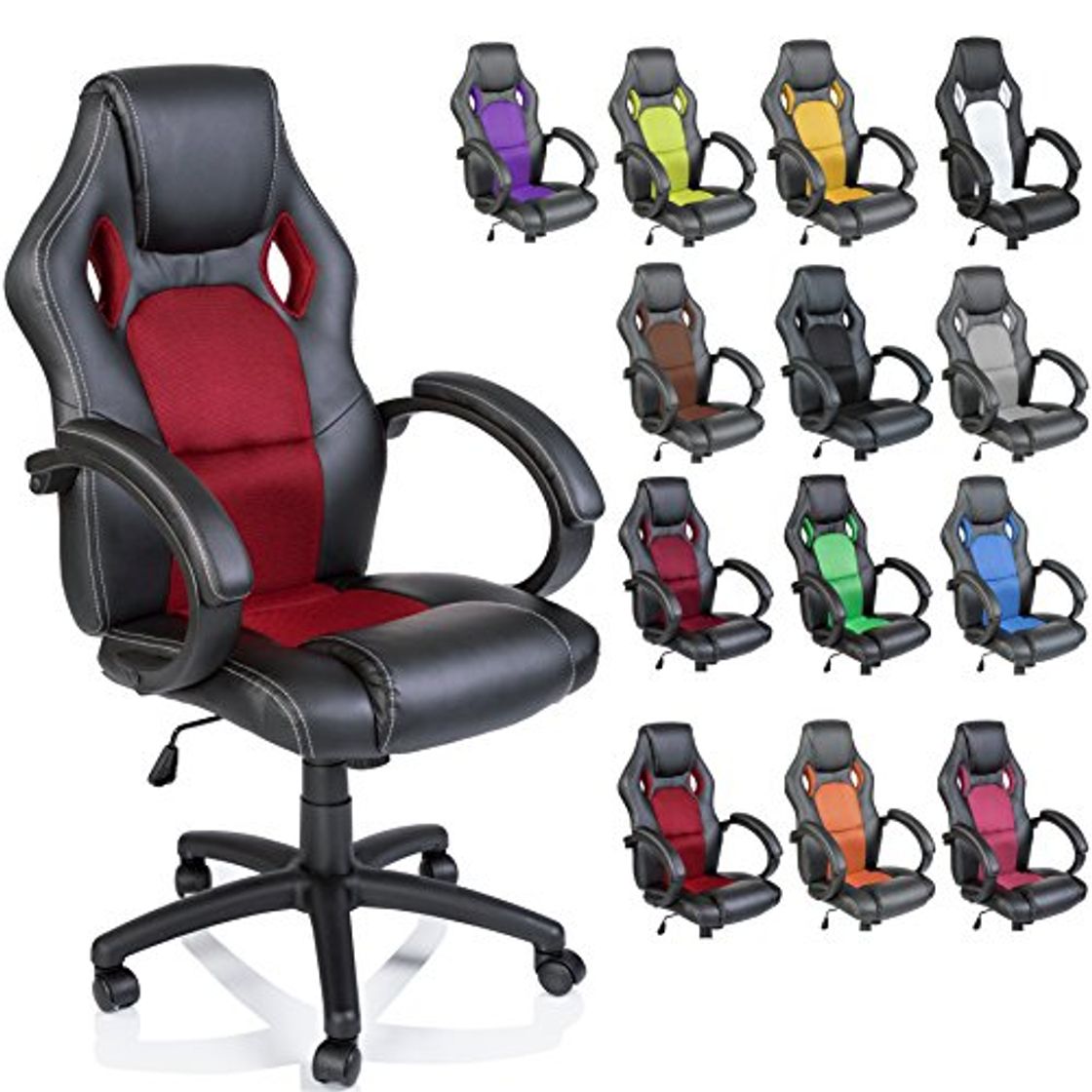 Social TRESKO Silla giratoria de oficina Sillón de escritorio Racing, silla Gaming ergonómica,